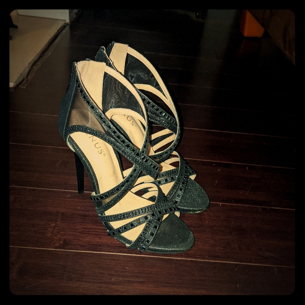Black strappy stilettos